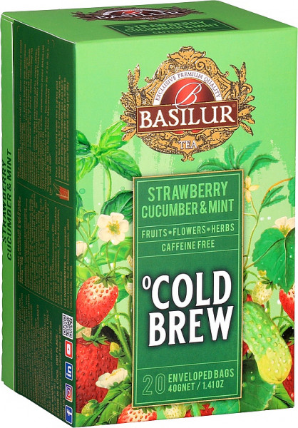 Basilur Tea Cold Brew Erdbeer Gurke & Minze Abdeckung 20x2g