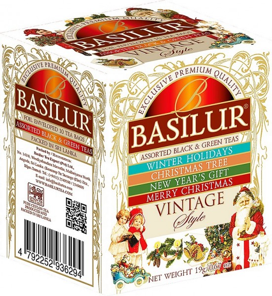 Basilur Tea Vintage Style Assorted Black & Green Teas (10 Beutel)