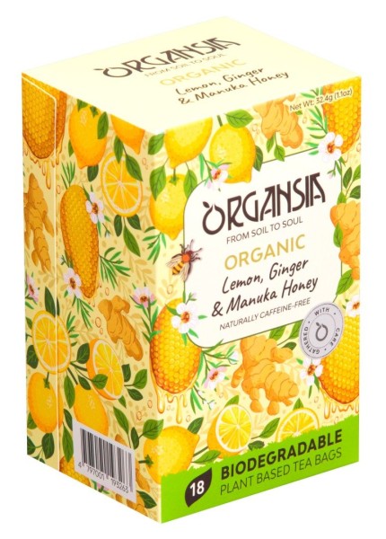 ORGANSIA BIO Zitrone Ingwer & Manuka Honig Hülle 18x1,8g
