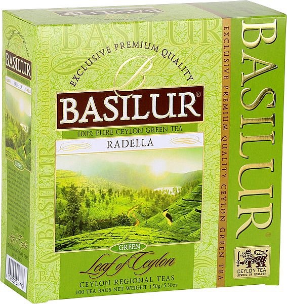 BASILUR Ceylon Radella 100x1,5g | Grüner Tee | Teapur