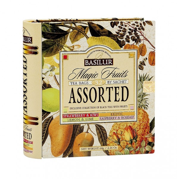 Basilur Tea Magic Fruits – Assorted Exclusive Collection of Black Teas with Fruits (32 Beutel)