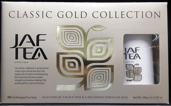 Jaf Tea Variation von schwarzen Tees Classic Gold Melange, 50 Stück + Keramiktasse