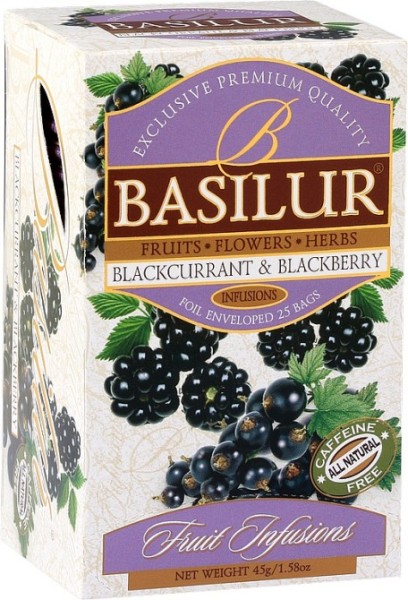 BASILUR Fruit aus schwarzen Johannisbeeren und Brombeeren, 25 x 1,8 g