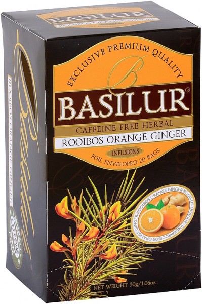 Basilur Tea Infusions – Rooibos Orange Ginger (20 Beutel)
