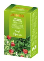 JONES Schwarzer Tee Peppermint & Strawberry 25x2g JONES Schwarzer Tee Peppermint & Strawberry 25x2g