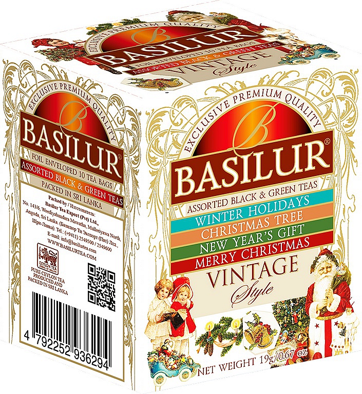 Basilur Tea Vintage Style Assorted Black & Green Teas (10 Beutel ...