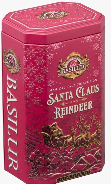 BASILUR Santa Claus Reindeer / Magische Geschichte Weihnachtsmann & Rentier-Dose 75g