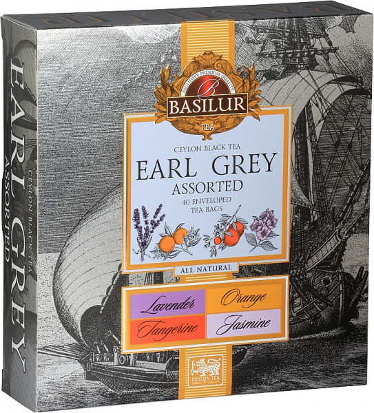 BASILUR Earl Grey Sortierter Deckel mit 40 Gastrobeuteln