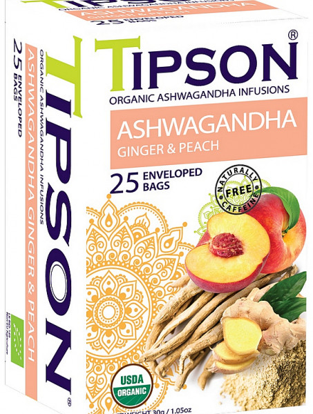 Tipson Tea BIO Ashwagandha Ingwer & Pfirsich