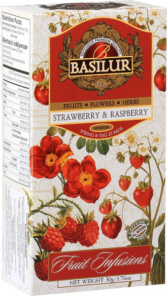 Basilur Tea Fruit Strawberry & Raspberry haben 25x2g 50g.