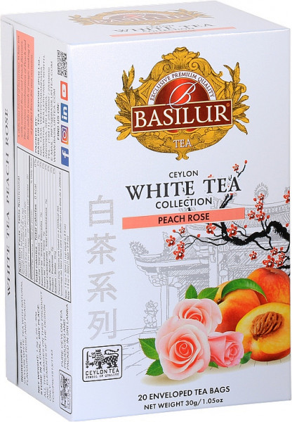 BASILUR Weißer Tee Pfirsich Rose Verpackung 20x1,5g