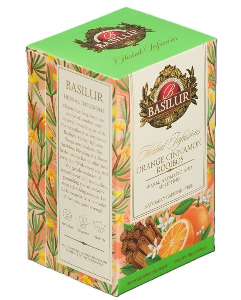 BASILUR Kräuter-Rooibos Orange-Zimt 20x1,5g