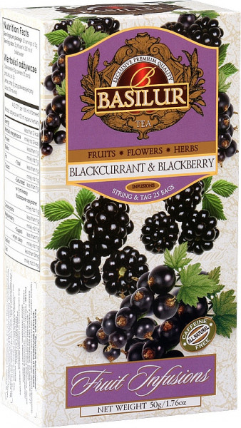 Basilur Tea Fruit Blackcurrant & Blackberry 25 Beutel x 2g 50g.