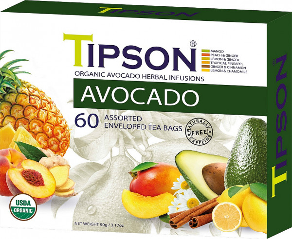 Tipson Tea BIO Avocado Kassette Variation Deckel 60x1,5g