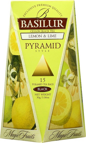 Basilur Tea Magic Fruits – Pyramid Lemon & Lime (15 Beutel)